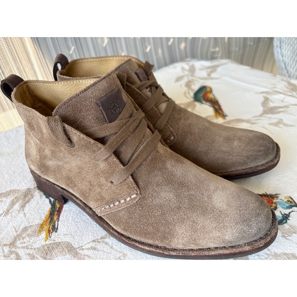 Bussola Sevilla Taupe Suede Chukka Lace Up Ankle Boots EU 38 US 7.5-8